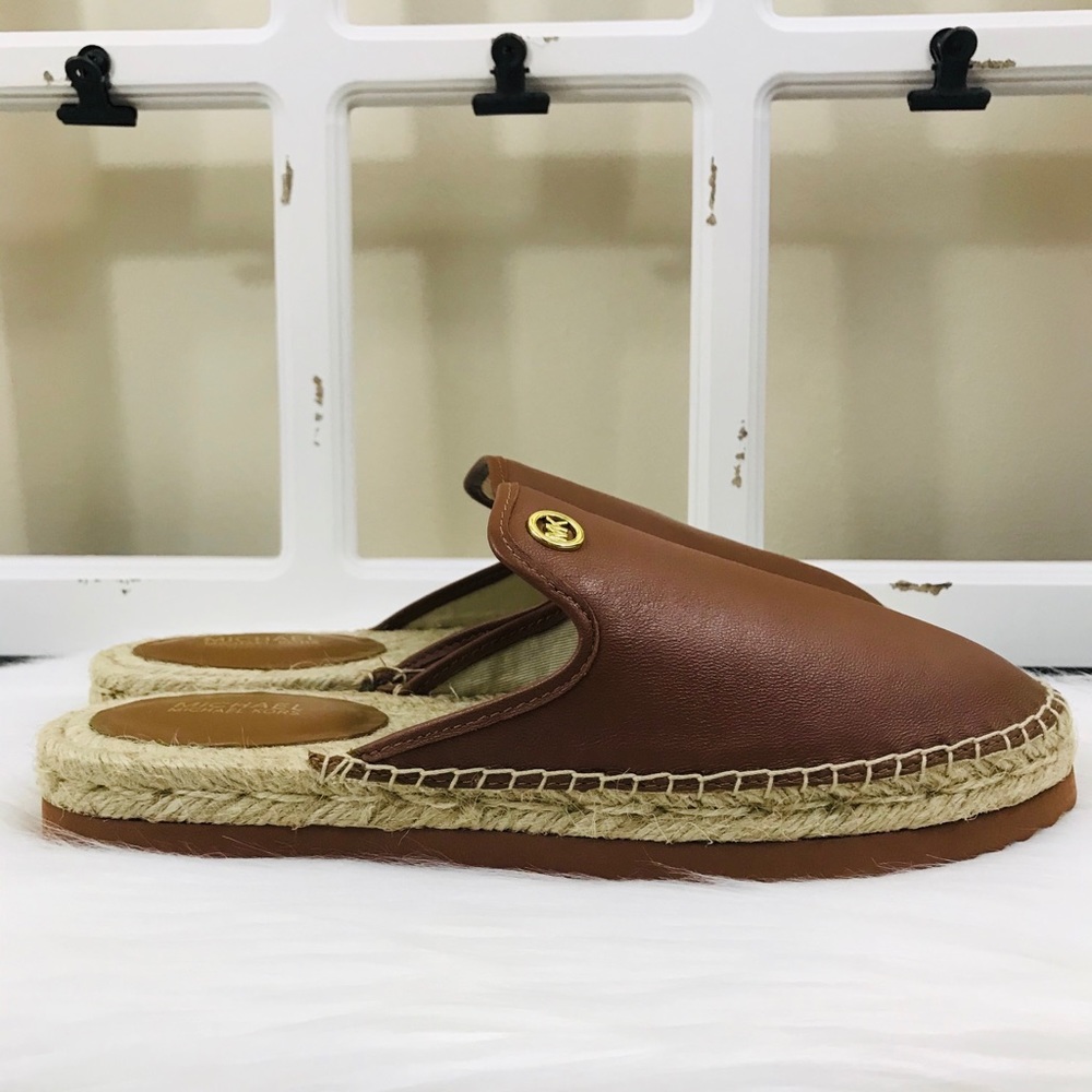 MK Emilia Leather Slide Slip On Espadrilles - Picture 5 of 9